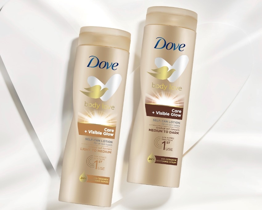  Dove Care&Visible Glow samoopaľovacie telové mlieka